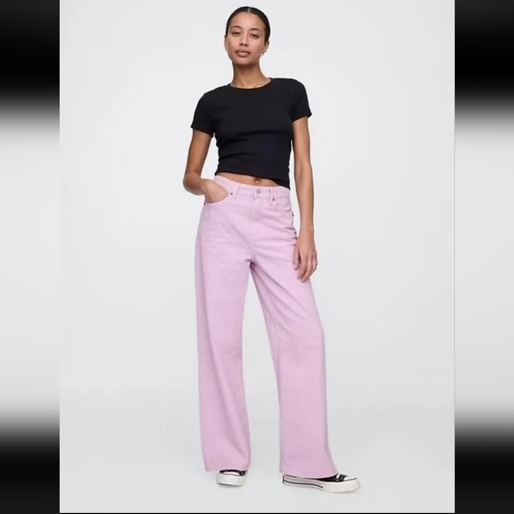 NWT! GAP Factory, High Rise Wide-Leg Jeans, Purple Orchid, 6/28R, MSRP $69.99